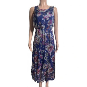 NWT LARA G. From Italy Women’s Floral Silk Blend Sleeveless Maxi Dress
